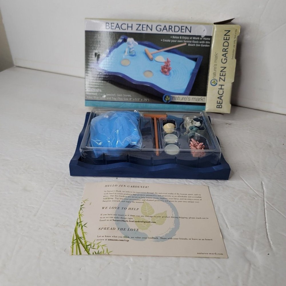 Beach Zen Garden for Relaxation and Meditation Desktop Natures Mark NIB